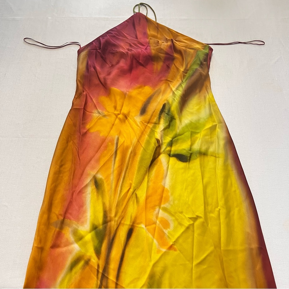 ZARA Tie Dye Backless Midi Dress NWT L - Picture 9 of 16